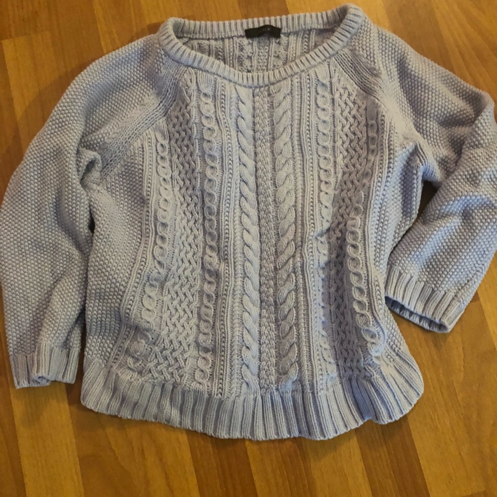 Jcrew cropped cotton cable knit sweater